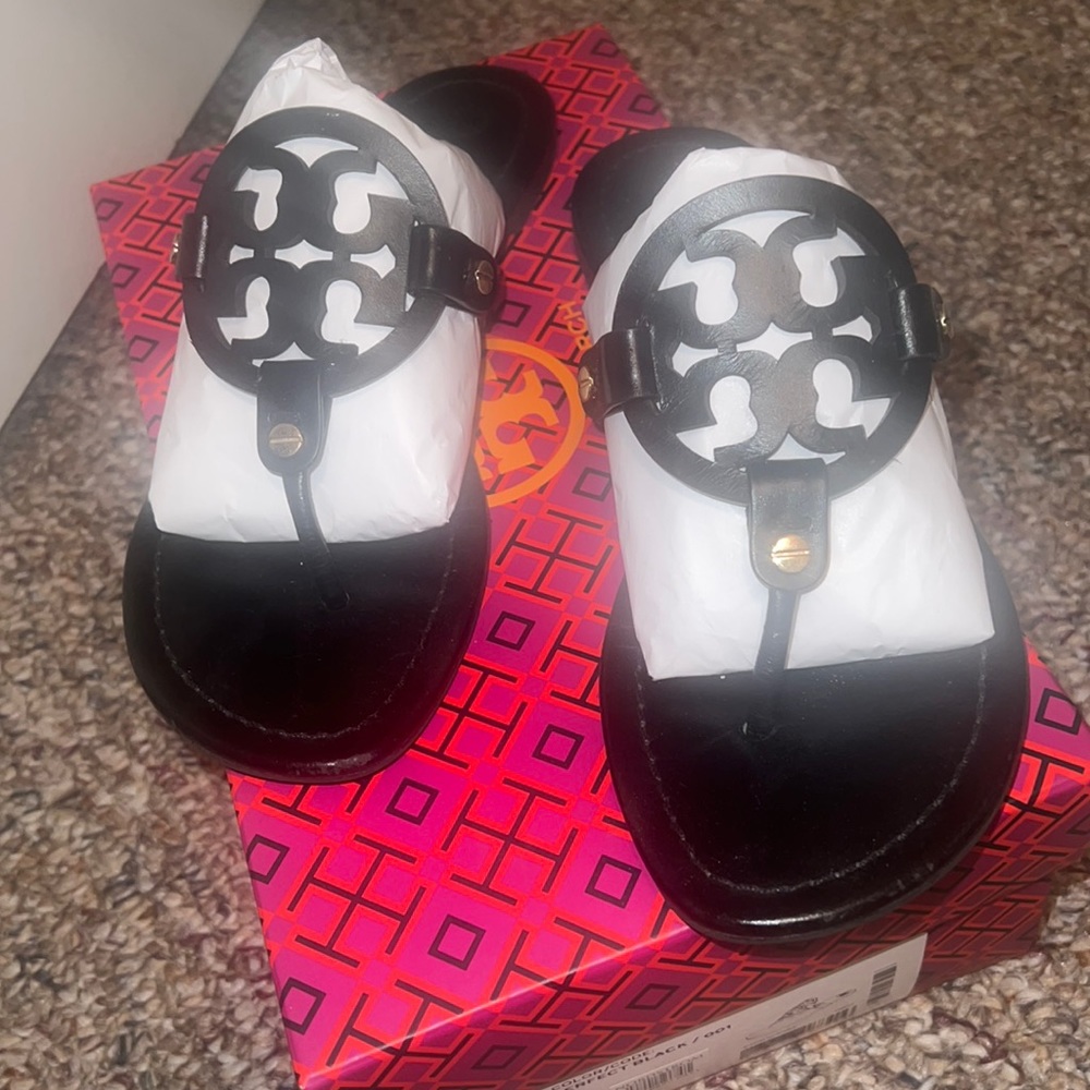 Tory Burch Womens Miller Sandal, leather, size 7.5